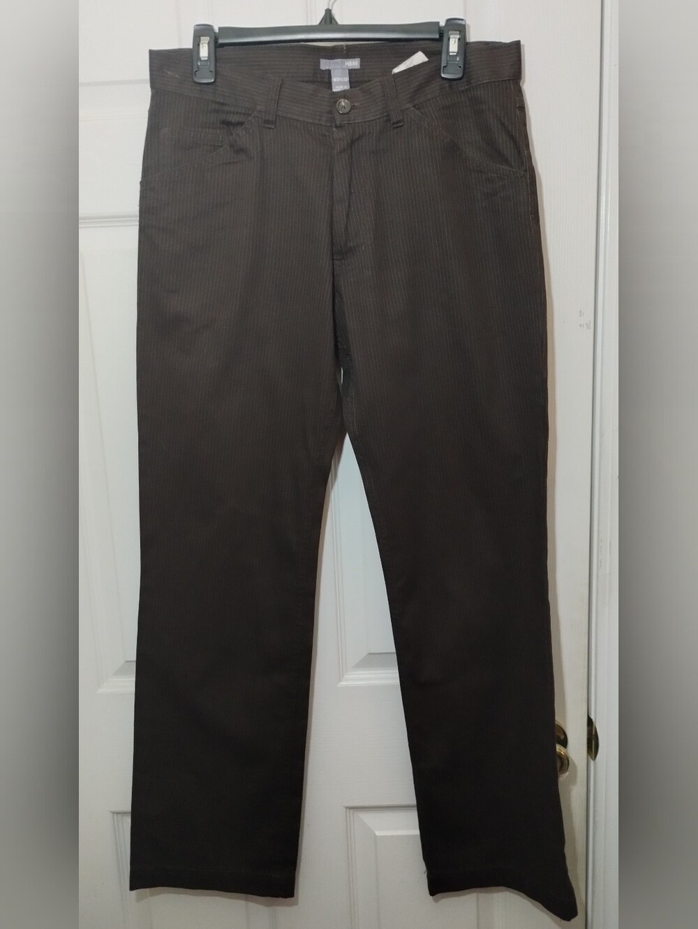 H&M Dark Brown Pinstripe Trousers W31-L32